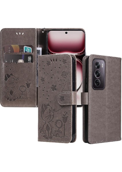 Kart Yuvası Pu Ile Oppo Reno 12 Pro 5g Dayanıklı Hafif Için Flip Case (Yurt Dışından)