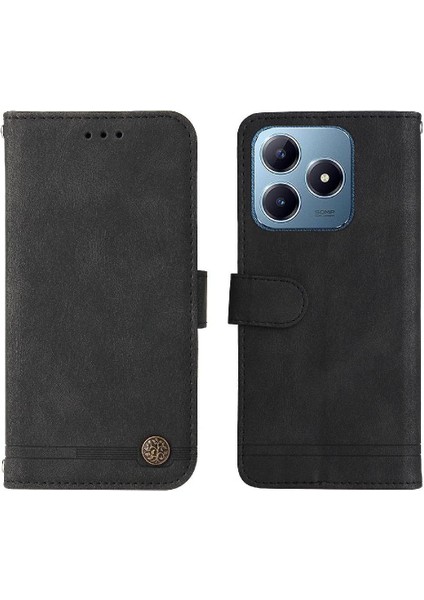 Realme C61 Darbeye Dayanıklı Uzun Kayış Kısa Kayış Cüzdan Kartı Için Flip Case (Yurt Dışından)