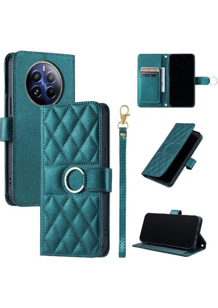 Realme 12 Pro Plus Manyetik Pu Deri Kart Yuvaları Tutucu Için Flip Case (Yurt Dışından)