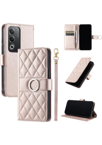 Oppo A3 Pro Koruyucu Bilek Kayışı Kart Yuvaları Tutucu Pu Için Flip Case (Yurt Dışından)