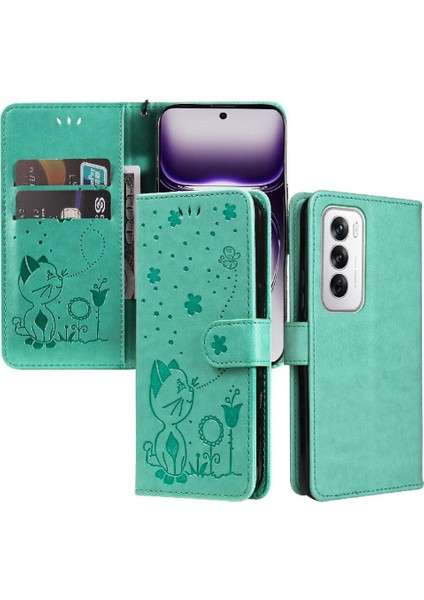 Kart Yuvası Ile Oppo Reno 12 5g Slim Fit Dayanıklı Hafif Için Flip Case (Yurt Dışından)