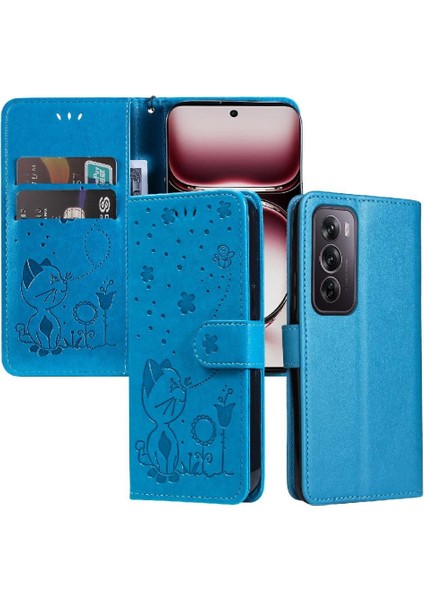 Kart Yuvası Pu Ile Oppo Reno 12 Pro 5g Dayanıklı Hafif Için Flip Case (Yurt Dışından)