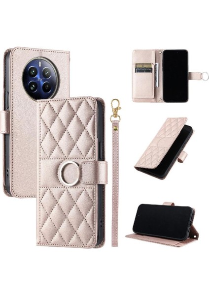 Realme 12 Pro Plus Manyetik Pu Deri Kart Yuvaları Tutucu Için Flip Case (Yurt Dışından)