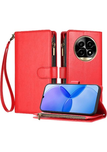 Realme 13 Pro Pu Deri Kart Yuvaları Cüzdan Fermuar Çanta Kapak Için Kılıf (Yurt Dışından) fırsatları