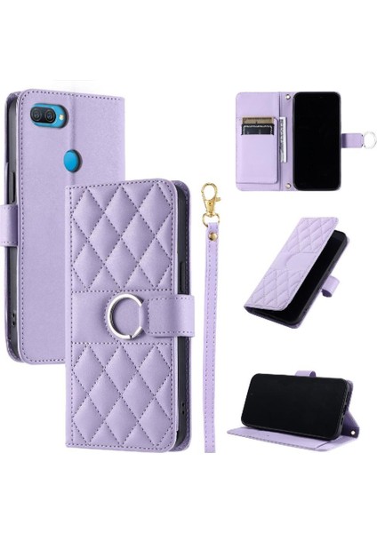 Oppo A7 Koruyucu Pu Deri Kart Yuvaları Tutucu Bilek Kayışı Için Flip Case (Yurt Dışından)