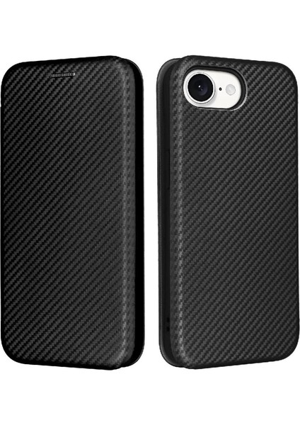 IPhone 16E Tam Koruma Manyetik Karbon Fiber Kart Için Flip Case (Yurt Dışından) modelleri