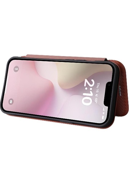 IPhone 16E Tam Koruma Manyetik Karbon Fiber Kart Için Flip Case (Yurt Dışından) modelleri