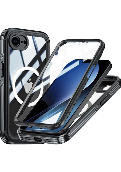 IPhone 16E 360 Her Şey Dahil Cam Ekran Koruyucu Damla Için Manyetik Kılıf (Yurt Dışından)