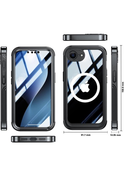 IPhone 16E 360 Her Şey Dahil Cam Ekran Koruyucu Damla Için Manyetik Kılıf (Yurt Dışından) modelleri