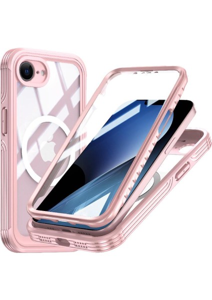 IPhone 16E 360 Her Şey Dahil Cam Ekran Koruyucu Damla Için Manyetik Kılıf (Yurt Dışından)