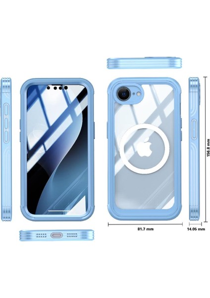 IPhone 16E 360 Her Şey Dahil Cam Ekran Koruyucu Damla Için Manyetik Kılıf (Yurt Dışından)