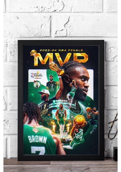 Jaylen Brown Çerçeveli Tablo - Basketbol Nba Posteri Tablo