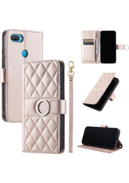 Oppo AX5S Kart Yuvaları Tutucu Bilek Kayışı Koruyucu Pu Için Flip Case (Yurt Dışından)