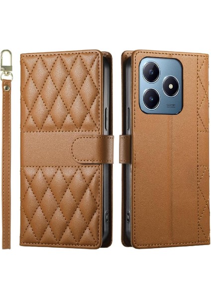 Realme C63 4g Darbeye Dayanıklı Cüzdan Çift Sapanlar Zarif Deri Için Flip Case (Yurt Dışından) modelleri