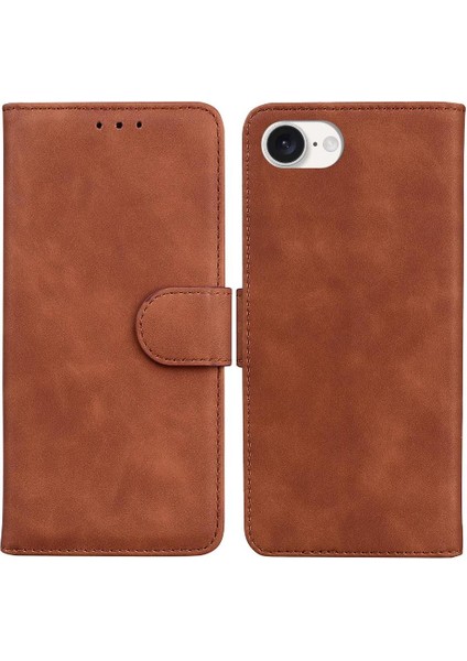IPhone 16E Kart Yuvası Standı Tutucu Manyetik Premium Pu Deri Için Flip Case (Yurt Dışından)