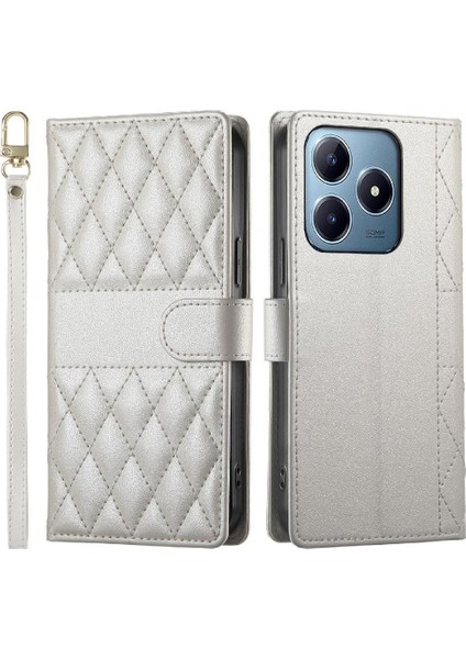 Realme C63 4g Darbeye Dayanıklı Cüzdan Çift Sapanlar Zarif Deri Için Flip Case (Yurt Dışından)