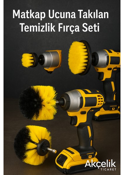 3'lü Matkap Ucu Temizleme Fırçası Seti – Banyo, Mutfak, Araba, Duşakabin ve Daha Fazlası Için Etkili Temizlik!