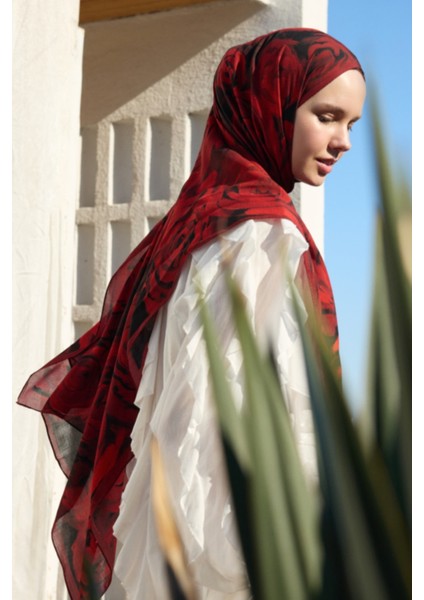 Deluxe Summer Şal Rose Bordo