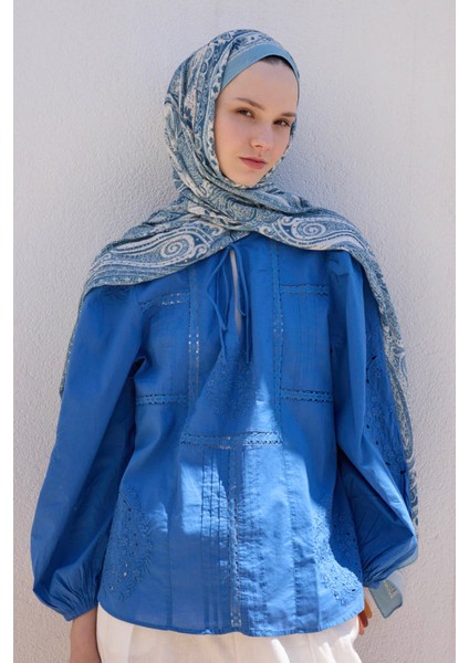 Deluxe Summer Şal Noa Soft Mavi