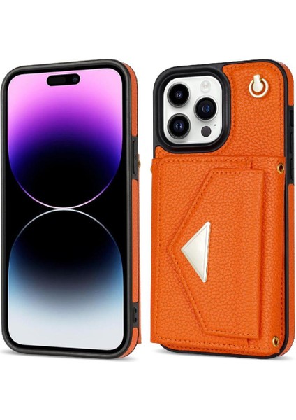 IPhone 14 Pro Max Akordeon Kart Durumda Flip Cüzdan Durumda Pu ile Uyumlu (Yurt Dışından)