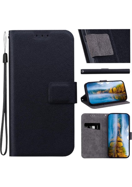 Toka Saf Renk Pu Deri ile IPhone 16E Kickstand Için Flip Case (Yurt Dışından) modelleri
