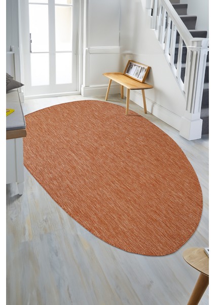 Tema 9038 Turuncu Sisal Hasır Iç Dış Mekan Kilim Dekoratif Bahçe Balkon Salon Halısı