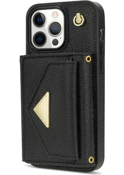 IPhone 13 Pro Akordeon Kart Durumda Kart Tutun Koruyucu Pu ile Uyumlu (Yurt Dışından) modelleri