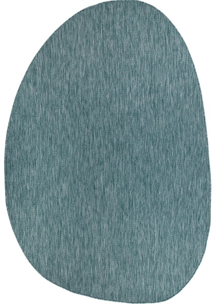 Tema 9036 Turkuaz Sisal Hasır Iç Dış Mekan Kilim Dekoratif Bahçe Balkon Salon Halısı