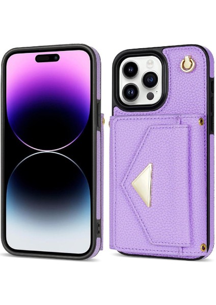 IPhone 14 Pro Max Akordeon Kart Durumda Flip Cüzdan Durumda Pu ile Uyumlu (Yurt Dışından)