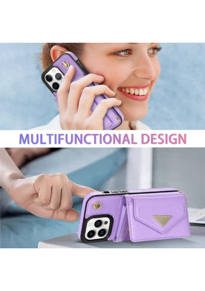 IPhone 14 Pro Max Akordeon Kart Durumda Flip Cüzdan Durumda Pu ile Uyumlu (Yurt Dışından) modelleri