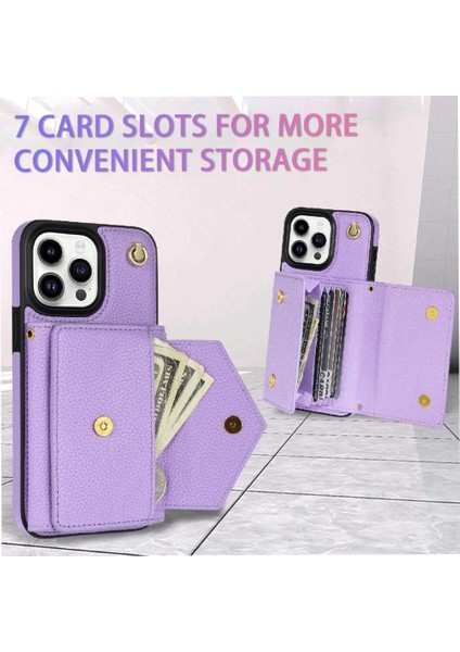 IPhone 14 Pro Max Akordeon Kart Durumda Flip Cüzdan Durumda Pu ile Uyumlu (Yurt Dışından) indirimleri