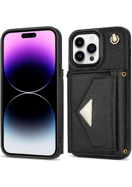 IPhone 14 Pro Max Akordeon Kart Durumda Flip Cüzdan Durumda Pu ile Uyumlu (Yurt Dışından)