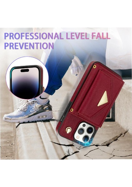 IPhone 14 Pro Max Akordeon Kart Durumda Flip Cüzdan Durumda Pu ile Uyumlu (Yurt Dışından) modelleri