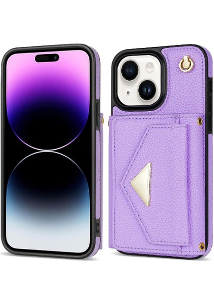 IPhone 14 Akordeon Kart Durumda Kart Tutun Flip Cüzdan Kılıf ile Uyumlu (Yurt Dışından)