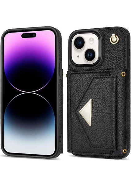 IPhone 14 Akordeon Kart Durumda Kart Tutun Flip Cüzdan Kılıf ile Uyumlu (Yurt Dışından)