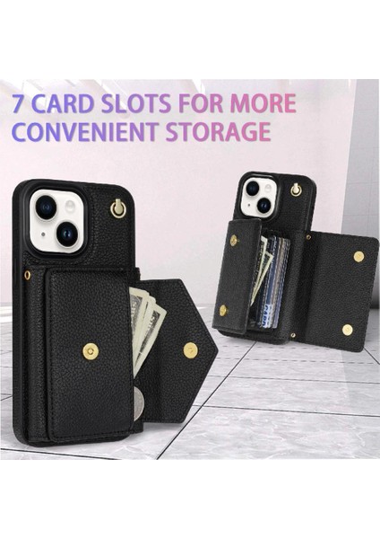 IPhone 14 Akordeon Kart Durumda Kart Tutun Flip Cüzdan Kılıf ile Uyumlu (Yurt Dışından) fırsatları