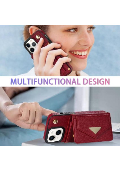 IPhone 14 Akordeon Kart Durumda Kart Tutun Flip Cüzdan Kılıf ile Uyumlu (Yurt Dışından) modelleri