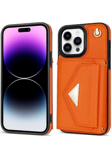 IPhone 14 Pro Akordeon Kart Durumda Flip Cüzdan Durumda Kapatma ile Uyumlu (Yurt Dışından)