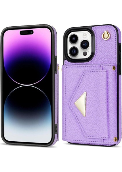 IPhone 14 Pro Akordeon Kart Durumda Flip Cüzdan Durumda Kapatma ile Uyumlu (Yurt Dışından)