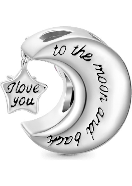 Karanlıkta Parlayan Mor Ay Yıldız Charm, 925 Ayar Gümüş fiyatları