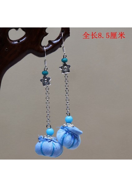 El Yapımı Batik (Shibori) Küpeler - Doğal Mavi Renk, Benzersiz Etnik Motifler (Yurt Dışından)