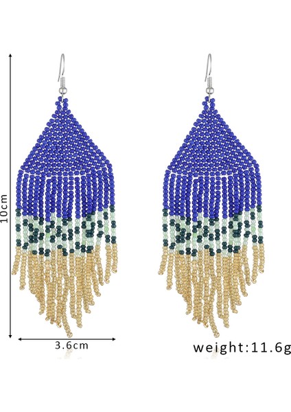 El Yapımı Bohem Boncuklu Püsküllü Renkli Bayan Küpe (Yurt Dışından) modelleri