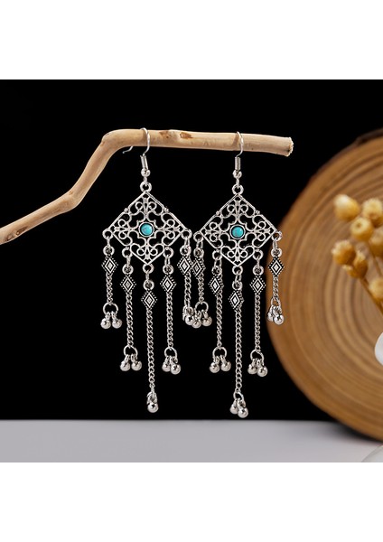 Bohem Uzun Püsküllü Metal Küpeler - Çarpıcı Etnik Stil Yeni Moda) (Yurt Dışından)