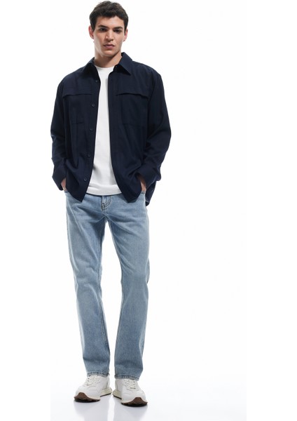 Düğmeli Pamuklu Normal Bel Straight Fit Jean Pantolon - Mark Jean