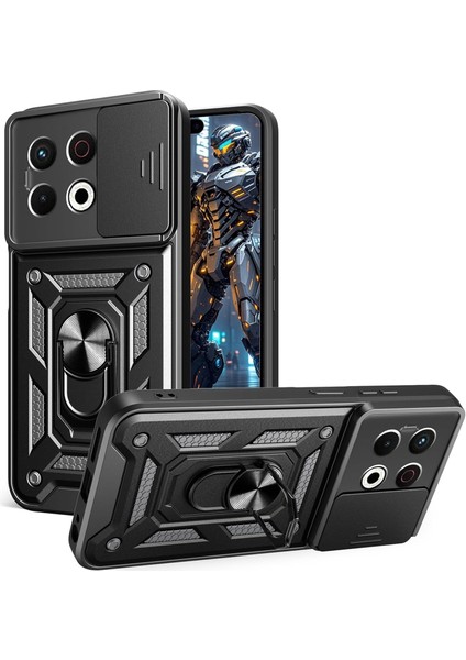 Tecno Spark 30 Pro 4g Kılıf Kamera Sürgülü Defense Pars Yüzüklü Tank Kapak