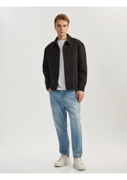 Pamuklu Normal Bel Cepli Loose Fit Jean Pantolon - Steve Jean