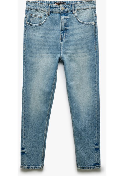 Pamuklu Normal Bel Cepli Loose Fit Jean Pantolon - Steve Jean