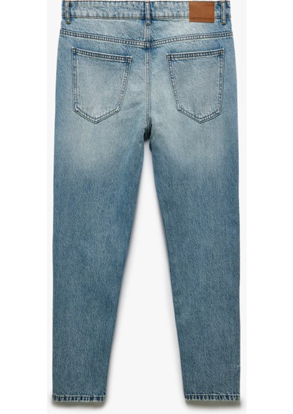 Pamuklu Normal Bel Cepli Loose Fit Jean Pantolon - Steve Jean