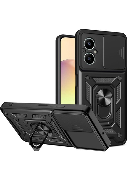 Realme 12 Lite Kılıf Kamera Sürgülü Defense Pars Yüzüklü Tank Kapak