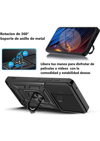 Realme 12 Lite Kılıf Kamera Sürgülü Defense Pars Yüzüklü Tank Kapak